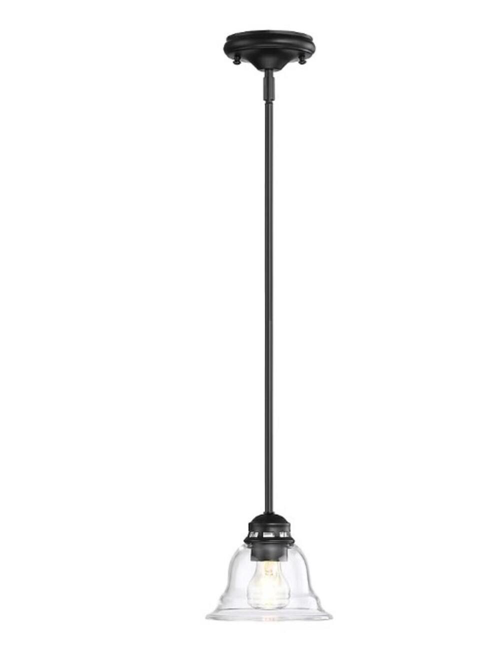 Project Source Fallsbrook 1 -Light Matte Black Pendant Light